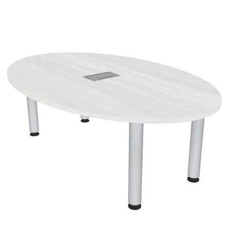 Skutchi Designs 45.25 in W, 71.5 in L, 29 in H, Engineered Wood Top, White H-OVL-4672-PT-WC-EL